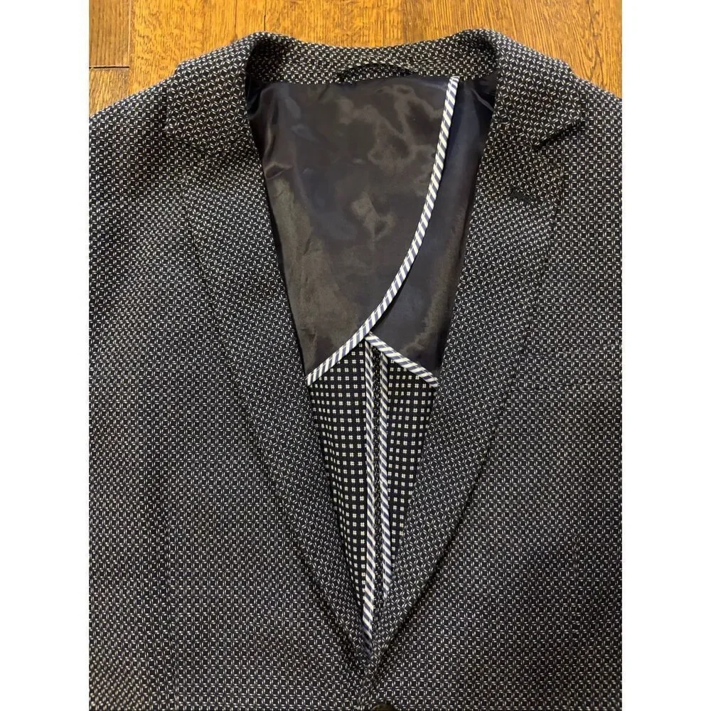 Selected Homme navy & white suit jacket blazer sports coat 38R 48eu